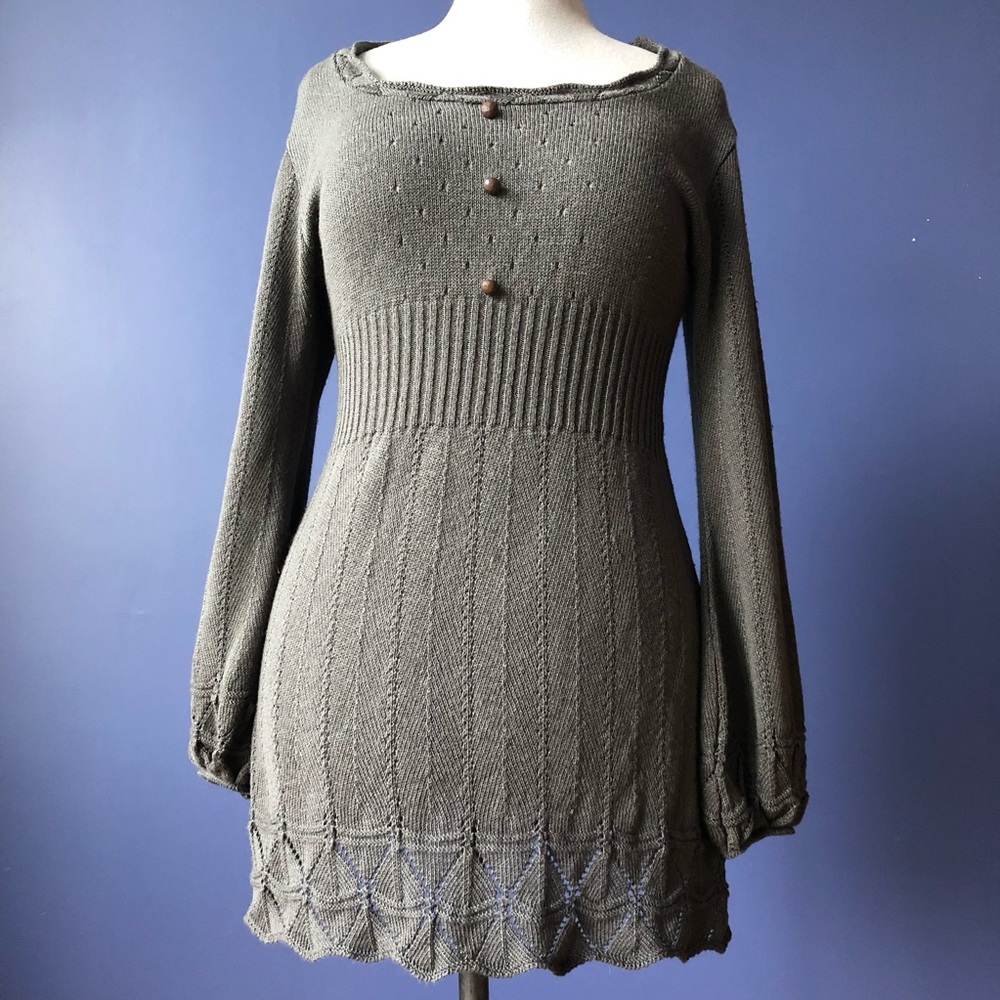Gray Knit Sweater Dress Large